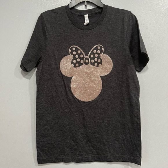 Mini mouse gray T-shirt glitter print size M - Picture 2 of 7